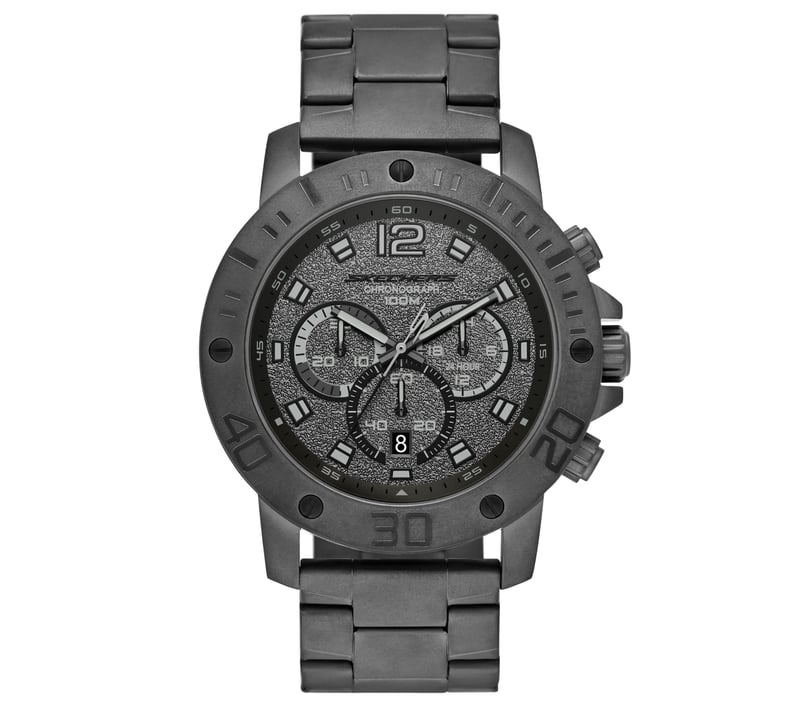Stainless Steel Chronograph Watch, GUNMETAL, fullimage number 0