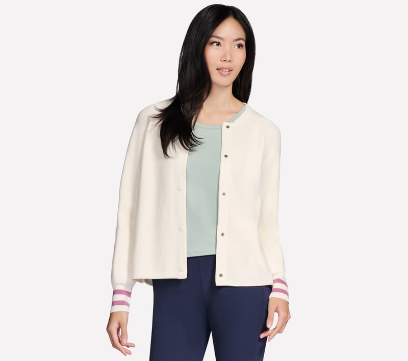 GO WALK Reflection Sweater Bomber, BLANC CASSÉ, fullimage number 0