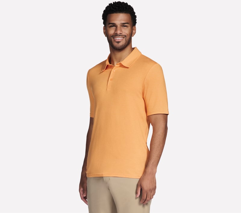 GO GOLF GO DRI All Day Stripe Polo, ORANGE / BRUN, fullimage number 0