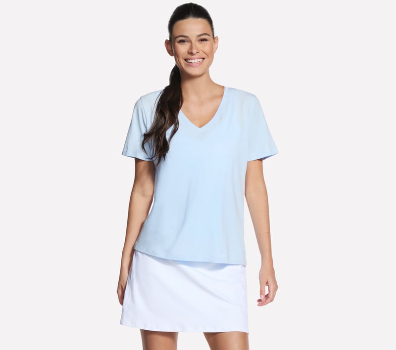 Pima V-Neck Tee, SIL / WHITE / BLUE, fullimage number 0