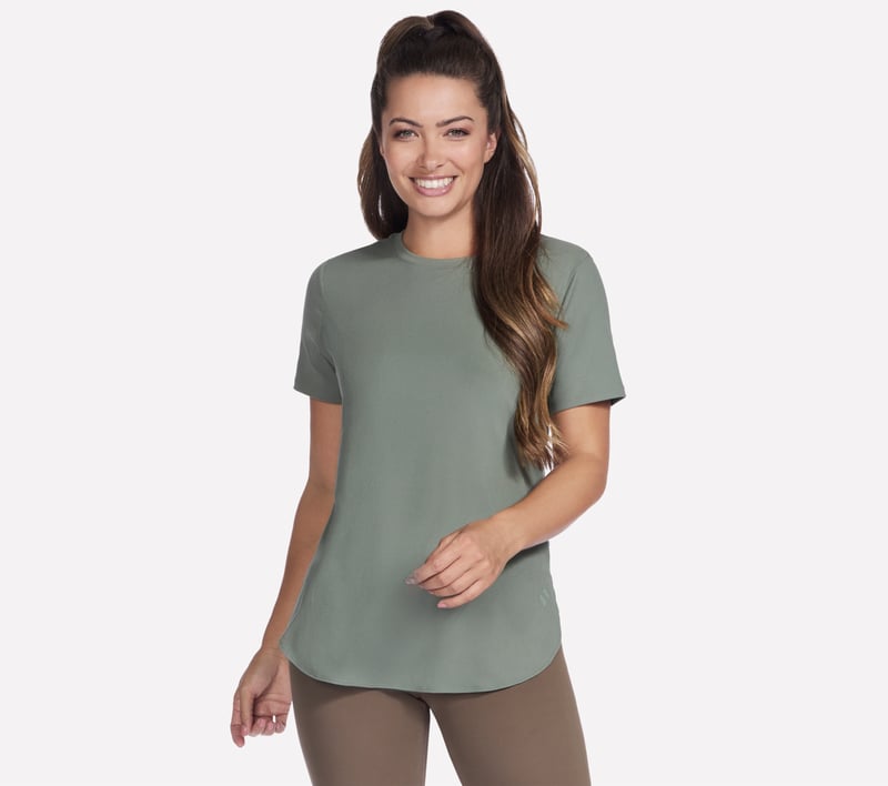 GO WALK Luxe Rib Tunic Tee, TAUPE / OLIVE, fullimage number 0