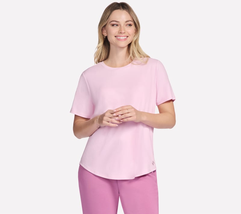 GO WALK Luxe Rib Tee, WHITE / GRAY, fullimage number 0