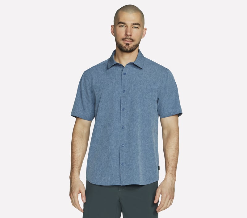 The GO WALK Air Short Sleeve Shirt, NAVY, fullimage number 0