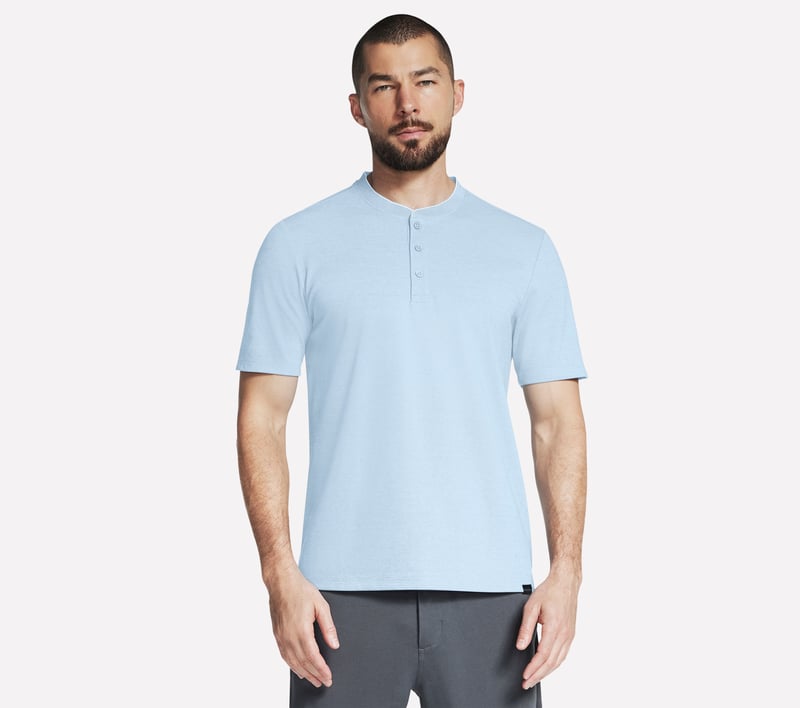 Off Duty Short Sleeve Henley, NATURAL / LIGHT BLUE, fullimage number 0