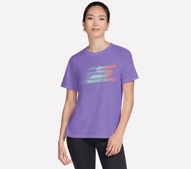 Motion Short Sleeve Tee, PURPLE / CORAL, fullimage number 0