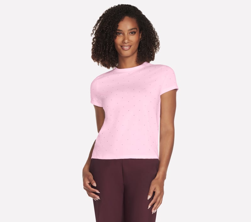 Rhinestone Tee, WHITE / PINK, fullimage number 0