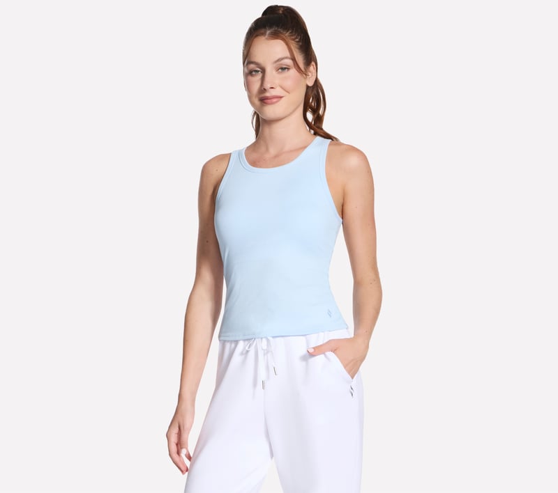 GO WALK Luxe Rib Tank, SIL / WHITE / BLUE, fullimage number 0