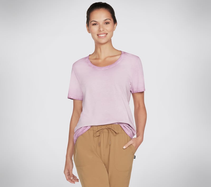 Diamond Wash Hatha Scoop Neck Tunic Tee, VIOLETT / HOT ROSA, fullimage number 0