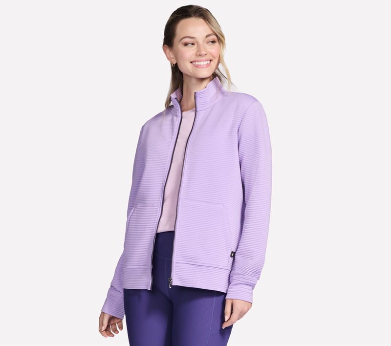 The Hoodless Hoodie GO WALK Everywhere Jacket, WHITE / LIGHT PURPLE, fullimage number 0