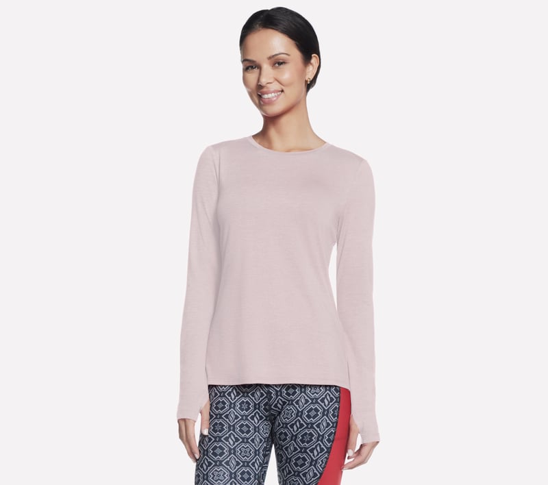 GO DRI SWIFT Long Sleeve Crew, PINK / LAVENDER, fullimage number 0