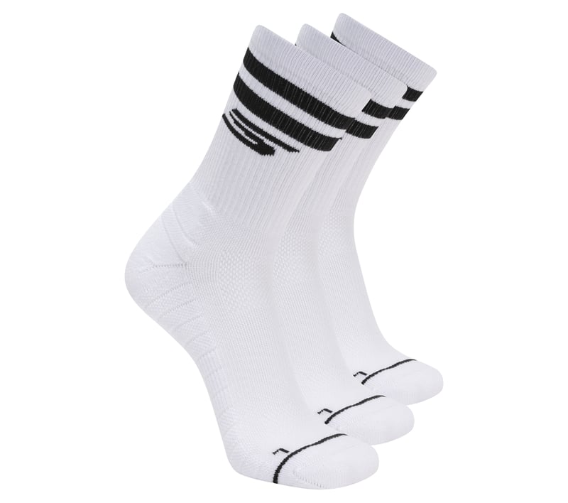 3 Pack Men's Performance Pickleball Crew Socks, WHITE / BLACK, fullimage number 0