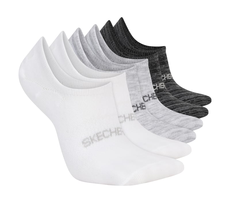 Super Soft No Show Liner Socks - 6 Pack, WHITE / BLACK, fullimage number 0