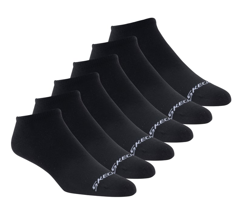Cotton No-Show Socks - 6 Pack, BLACK, fullimage number 0