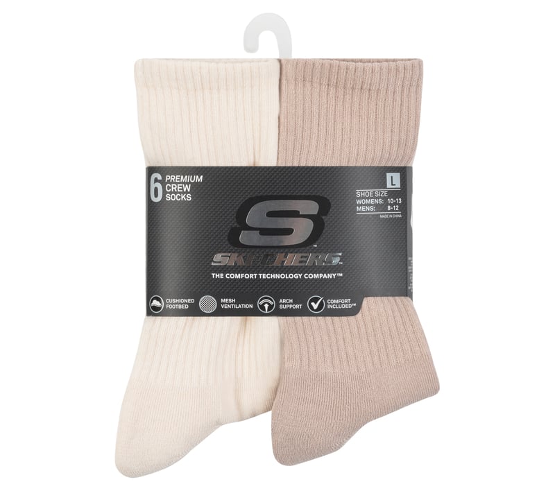 6 Pack Large Core Crew Socks