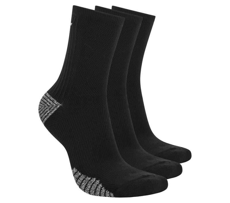 3 Pack Women's Half Terry Low Crew Socks, BLACK / WHITE, fullimage number 0