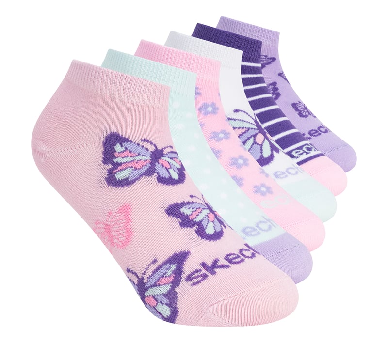 6 Pack Butterfly Socks, PURPLE / MULTI, fullimage number 0
