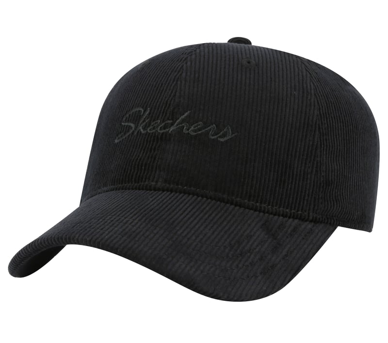Skechers Corduroy Script Hat, BLACK, fullimage number 0