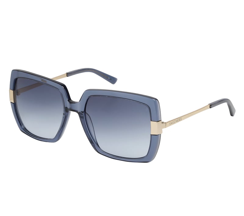 Oversized Square Sunglasses, BLEU / DORÉ, fullimage number 0
