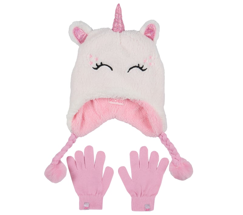 Sherpa Unicorn Hat and Glove Set, OFF WHITE, fullimage number 0