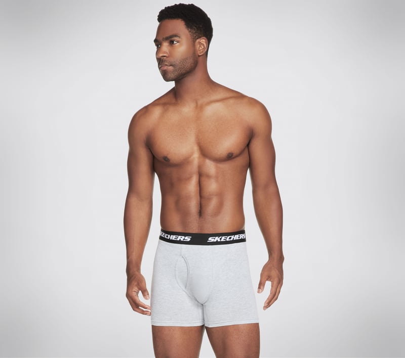 Skechers 3 Pack Jersey Boxer Briefs, BLACK / WHITE / GRAY, fullimage number 0
