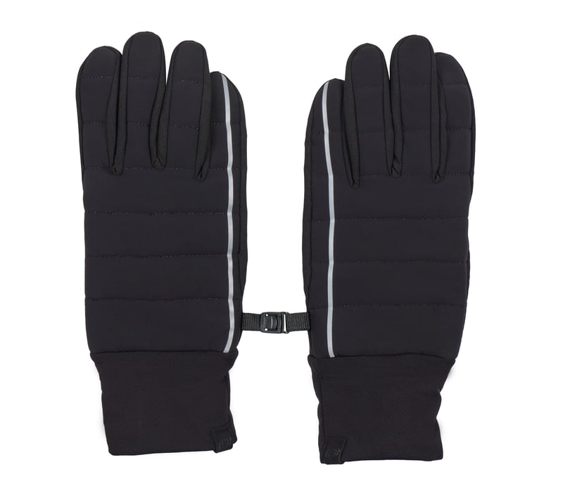 Quilted Nylon Touchscreen Winter Gloves - 1 Pack, BLACK, fullimage number 0