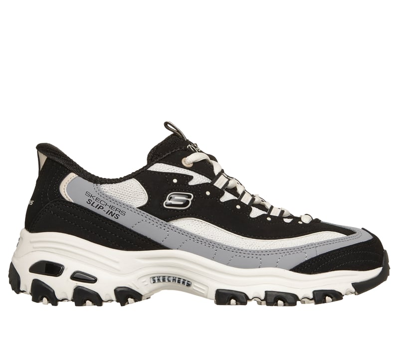 Skechers Slip-ins: D'Lites - Smooth Nostalgia - BLACK / NATURAL