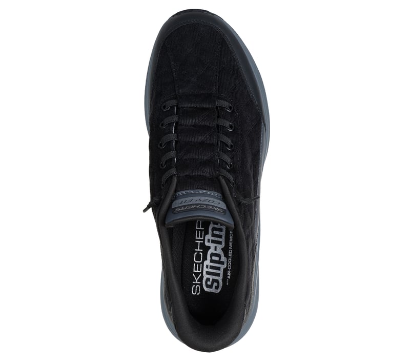 Skechers Slip-ins: Contour Foam - Cozy Fit Cordelux - BLACK / CHARCOAL