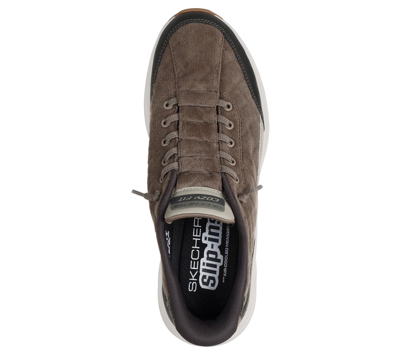 Skechers Slip-ins: Contour Foam - Cozy Fit Cordelux - OLIVE