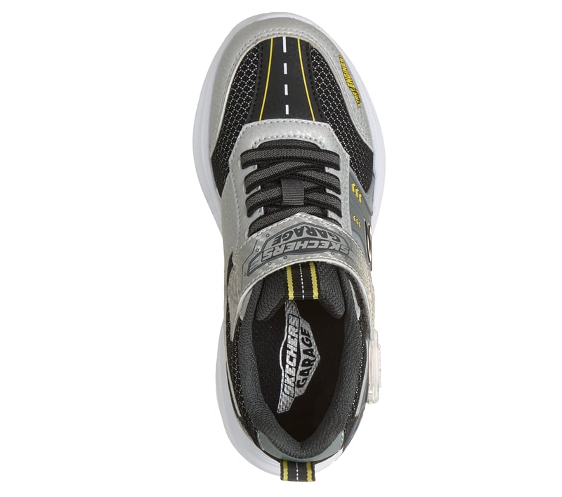 Skechers メッシュスニーカー グレー/ホワイト/ブルー/イエロー Skechers Garage
