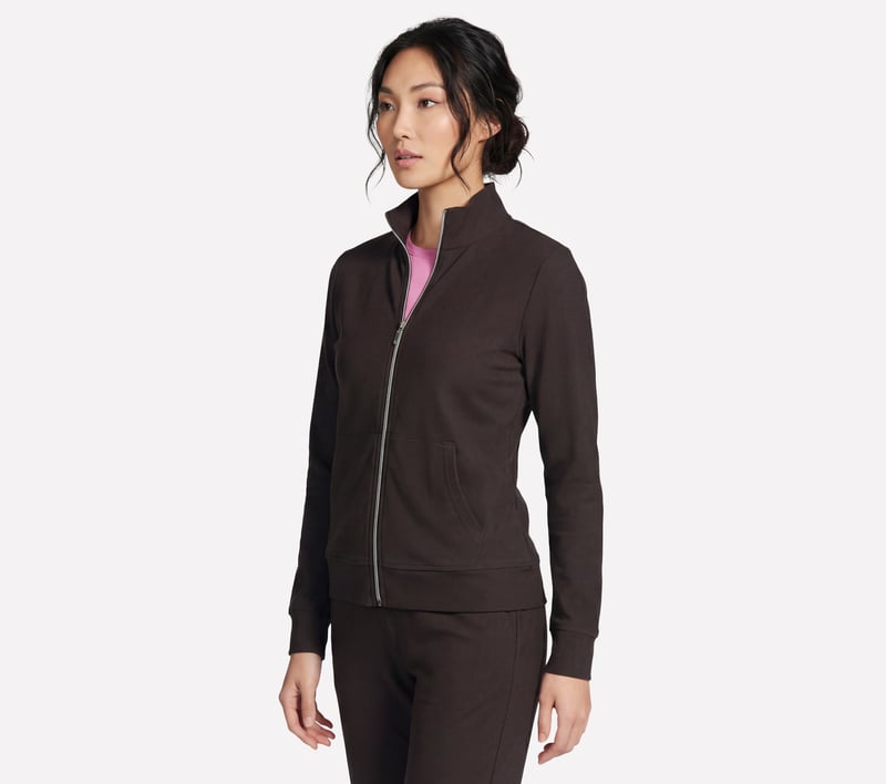 GO LUXE RIB Full Zip Jacket | SKECHERS JP