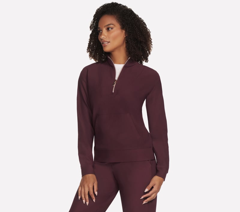 スケッチャーズ Skechers 【 Goluxe Rib 1 4 Zip Fleece Womens Women 】 レディース image;width=800,format=auto/