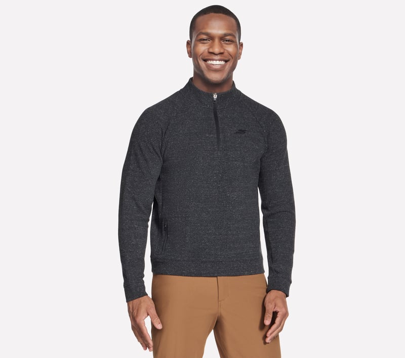 バーテックススウェットクルー　ブラック　S SKECHCLOUD Lounge 1/4 Zip