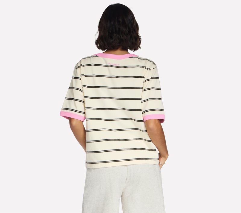 Britto: Hearts Striped Ringer Tee - OFF WHITE