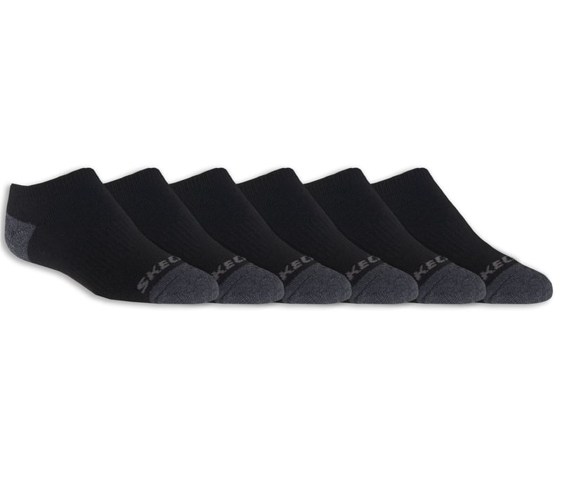6 Pack Boys' No Show Socks - BLACK