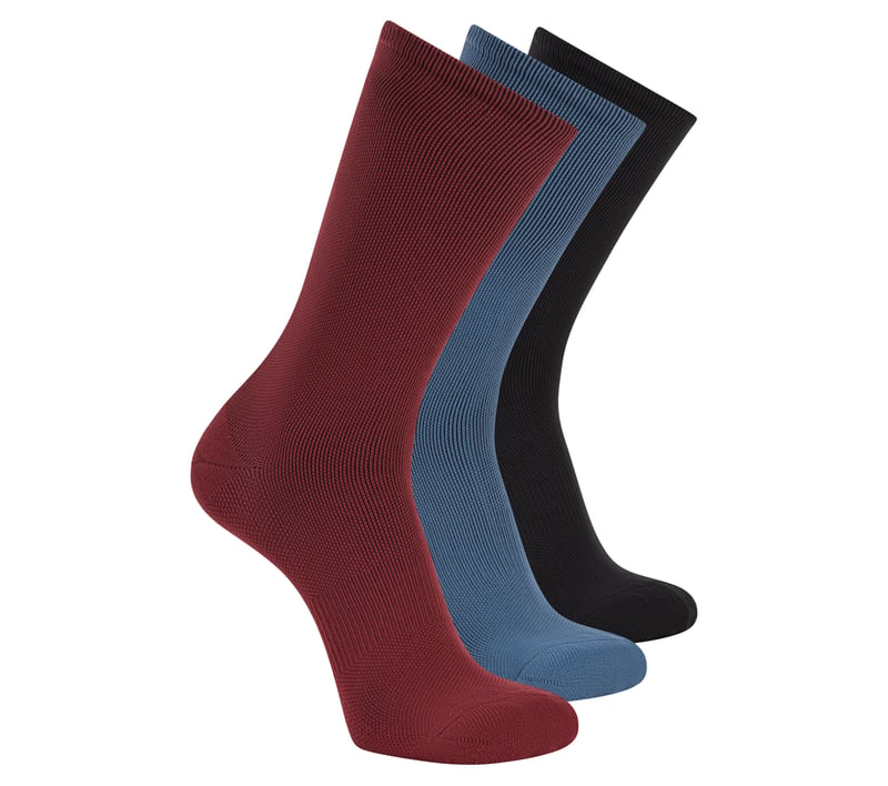 3 Pack Men's Reflective Performance Half Terry Crew Socks - POSEIDON