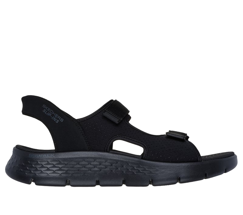 Skechers Slip-Ins: GO WALK Flex Sandal - Easy Entry, BLACK / LIME, fullimage number 0