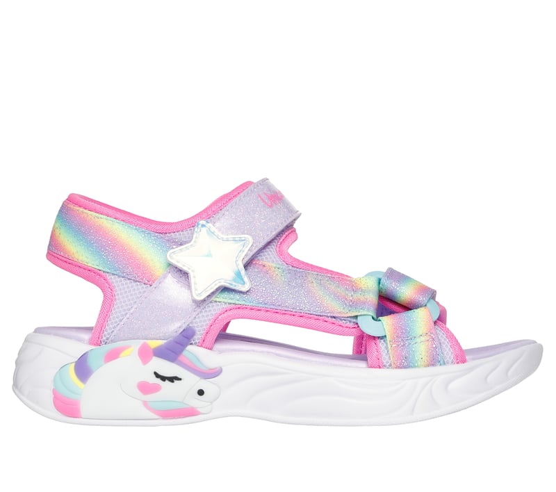 Unicorn Dreams Sandal - Dreamy Unicorns, LAVENDER / MULTI, fullimage number 0