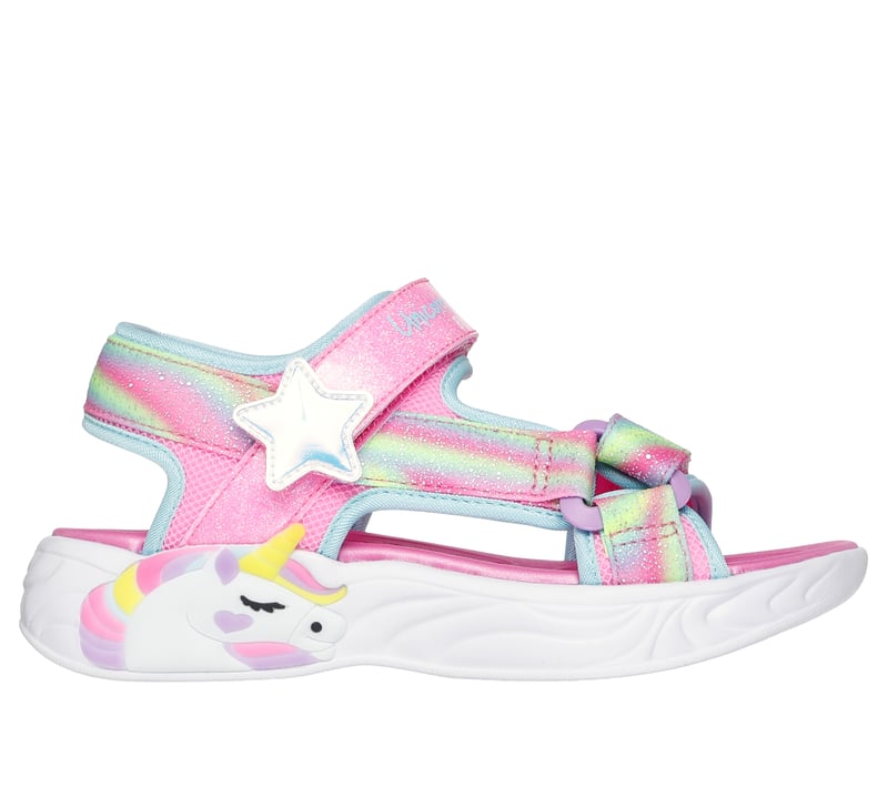 Unicorn Dreams Sandal - Dreamy Unicorns, PINK / MULTI, fullimage number 0