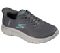 Skechers Slip-ins: GO WALK Flex - Grand Entry, GRIS ANTHRACITE / TURQUOISE, full image number 3