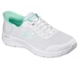 Skechers Slip-ins: GO WALK Flex - Grand Entry, WHITE / MINT, full image number 3