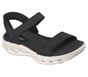Skechers Slip-ins: GO WALK Glide-Step 2.0 Sandal - Cozy Fit Jada, BLACK / WHITE, full image number 3