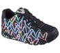 Skechers x JGoldcrown: Uno - Spread the Love, BLACK / PINK / TURQUOISE, full image number 3