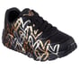 Skechers x JGoldcrown: Uno Lite - Metallic Love, BLACK / GOLD, full image number 3