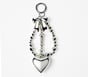 Silver Heart Bag Charm, SILVER, full image number 0