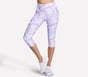 GO FLEX Printed High Waisted Capri, WHITE / PURPLE / PINK, full image number 0