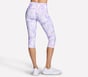 GO FLEX Printed High Waisted Capri, WHITE / PURPLE / PINK, full image number 1