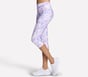 GO FLEX Printed High Waisted Capri, WHITE / PURPLE / PINK, full image number 2