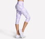 GO FLEX Printed High Waisted Capri, WHITE / PURPLE / PINK, full image number 3
