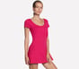 GO WALK Scoop Short Sleeve Dress, ROSE FLUO / BLEU, full image number 3