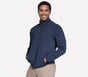 The Hoodless Hoodie Ottoman Jacket, BLUE / RED, full image number 4